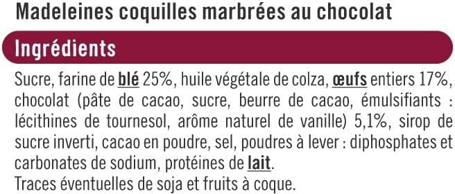 U Madeleines coquille marbrées 600g packshot