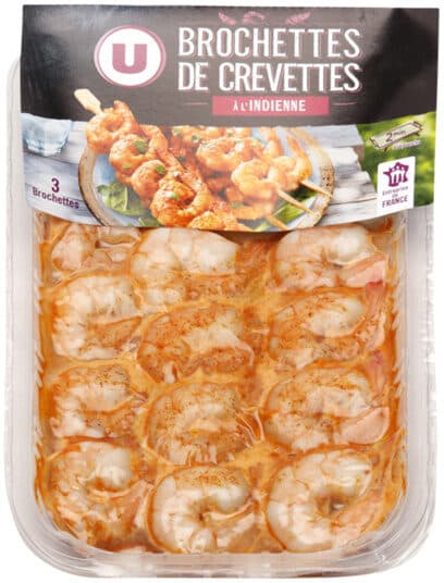 U Brochettes de crevettes à l'indienne packshot