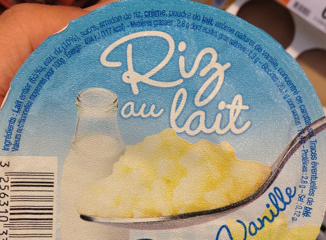LNUF Vallet Riz au lait Saveur Vanille packshot
