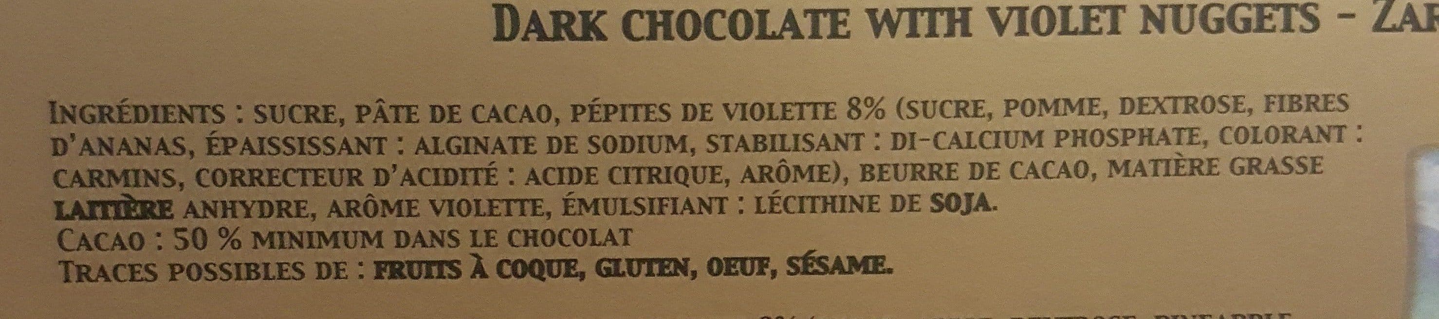 Klaus Chocolat noir pépites violette packshot
