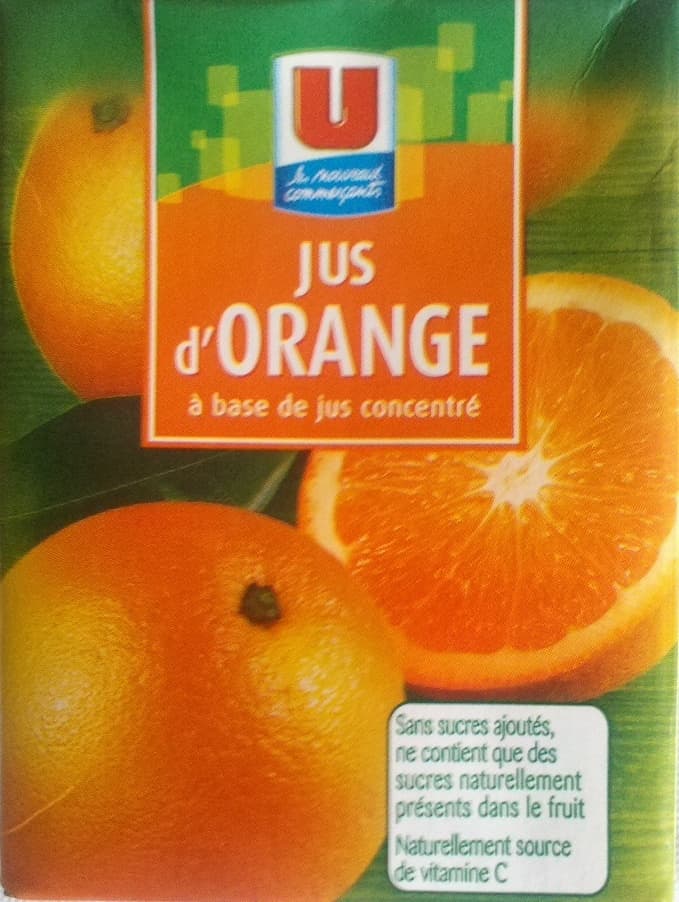 U Jus d'orange à base de concentré U packshot