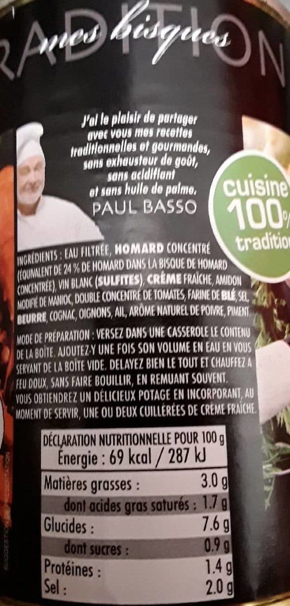 Open Food Facts Bisque de homard concentrée packshot