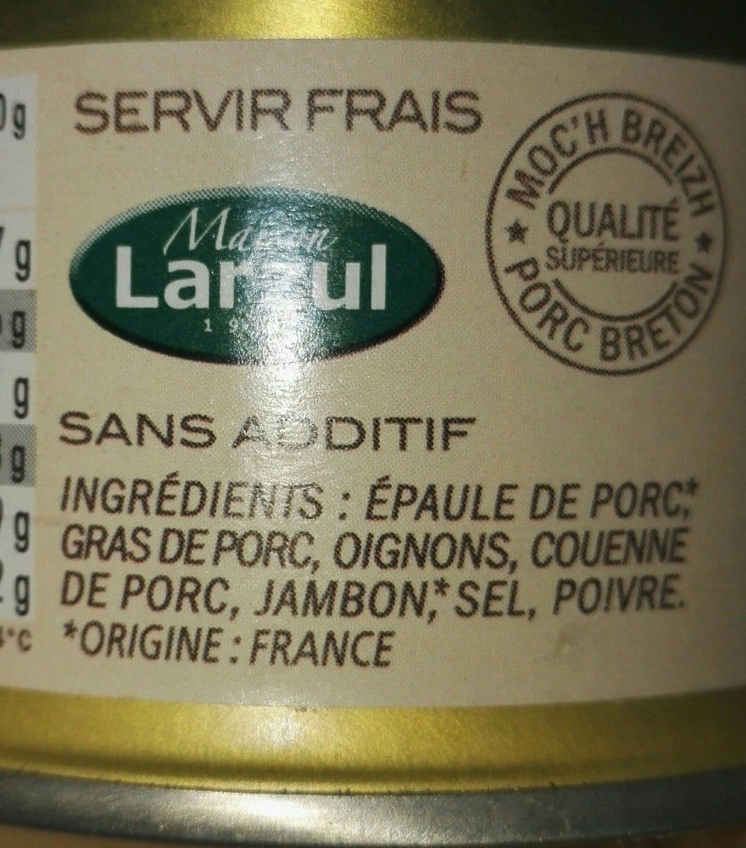 Maison larzul Rillettes Larzul packshot