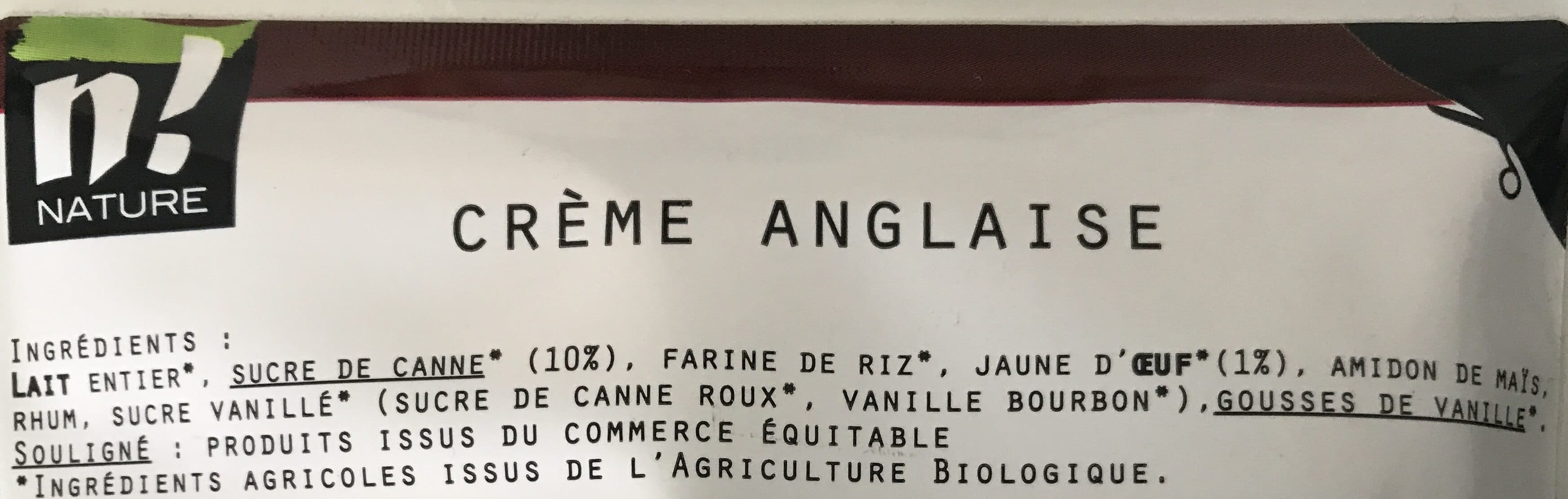 N! Nature Crème anglaise packshot