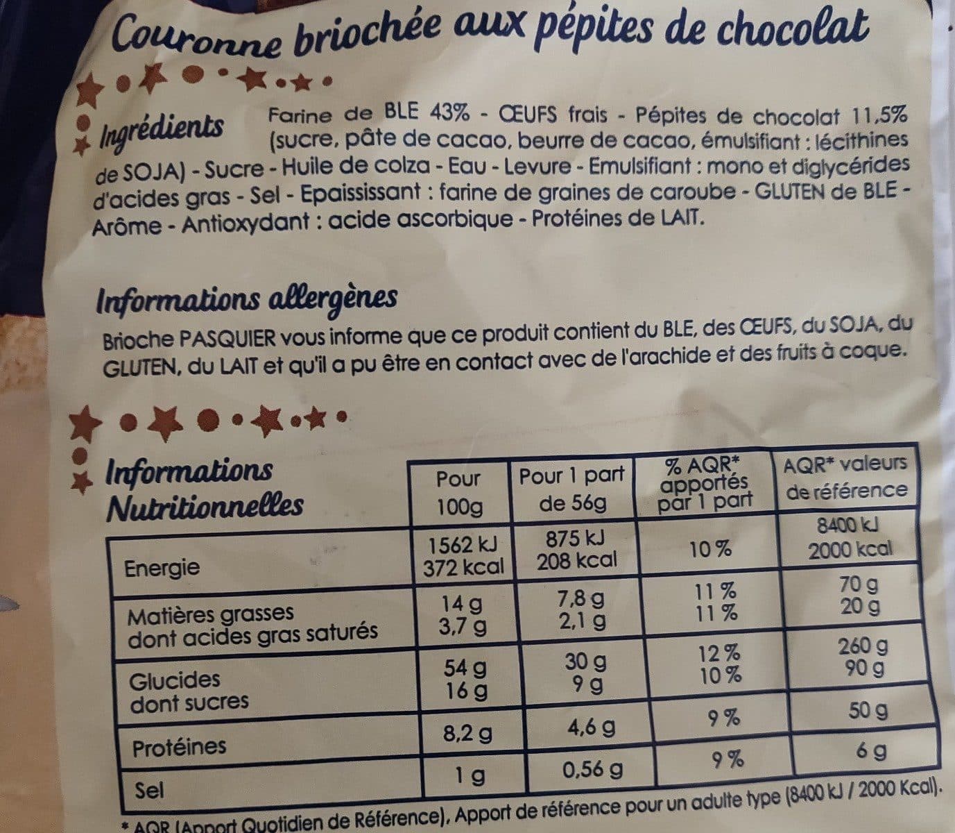 Pasquier Couronne des rois pépites de chocolat packshot