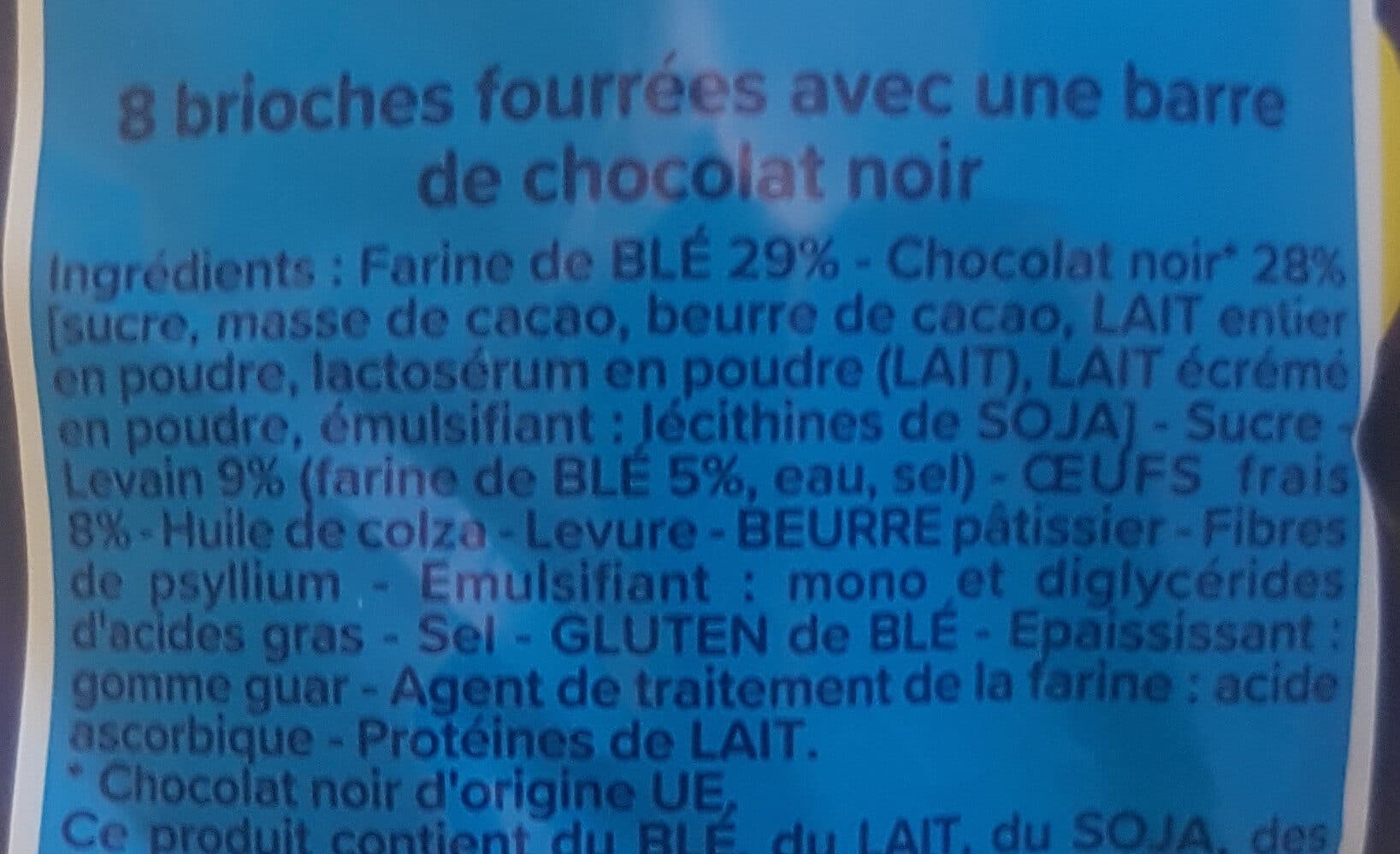 Brioche pasquier Pitch Choco Barre noir x 8 packshot