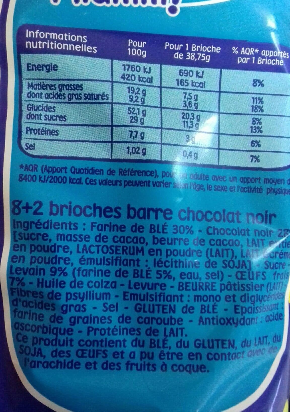 Brioche Pasquier Pitch Choco Barre packshot