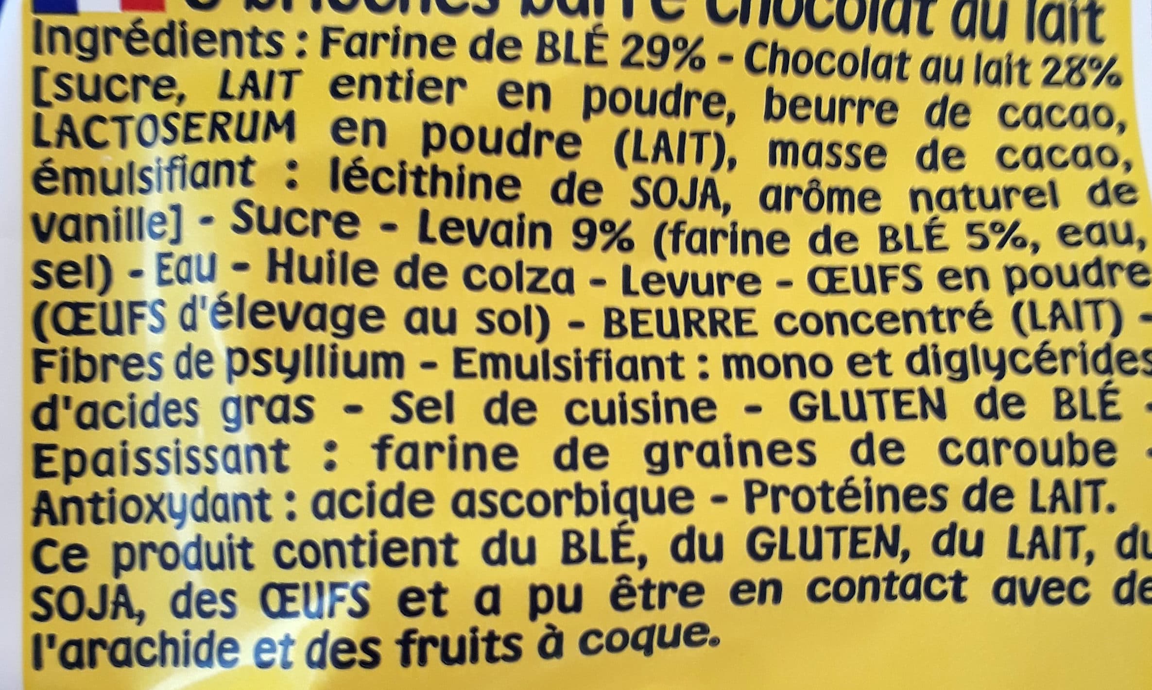 Brioche Pasquier choco barre packshot