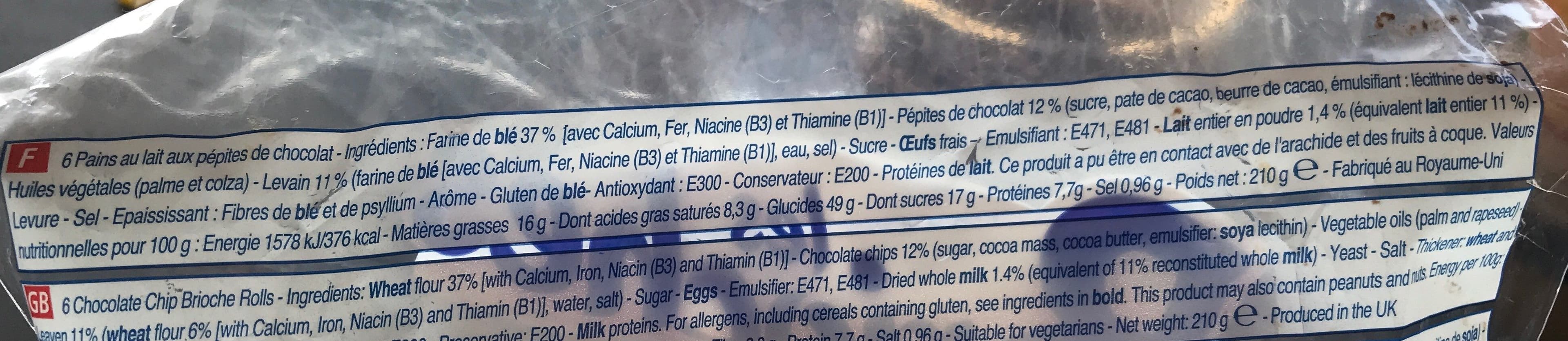 Brioches Pasquier Pains au lait au pepite de chocolat packshot