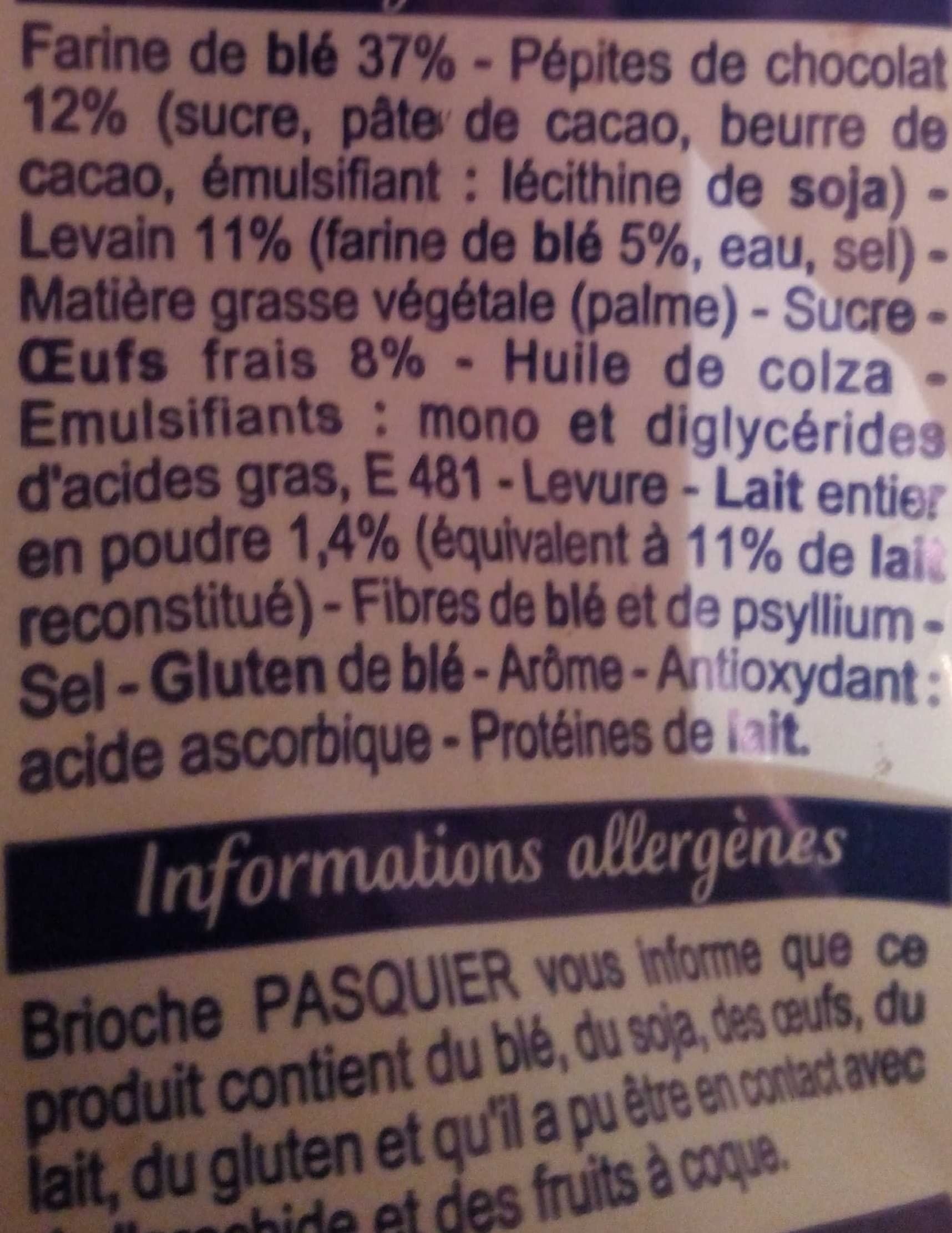 Brioche Pasquier 10 Pains au lait au levain pépites de chocolat packshot