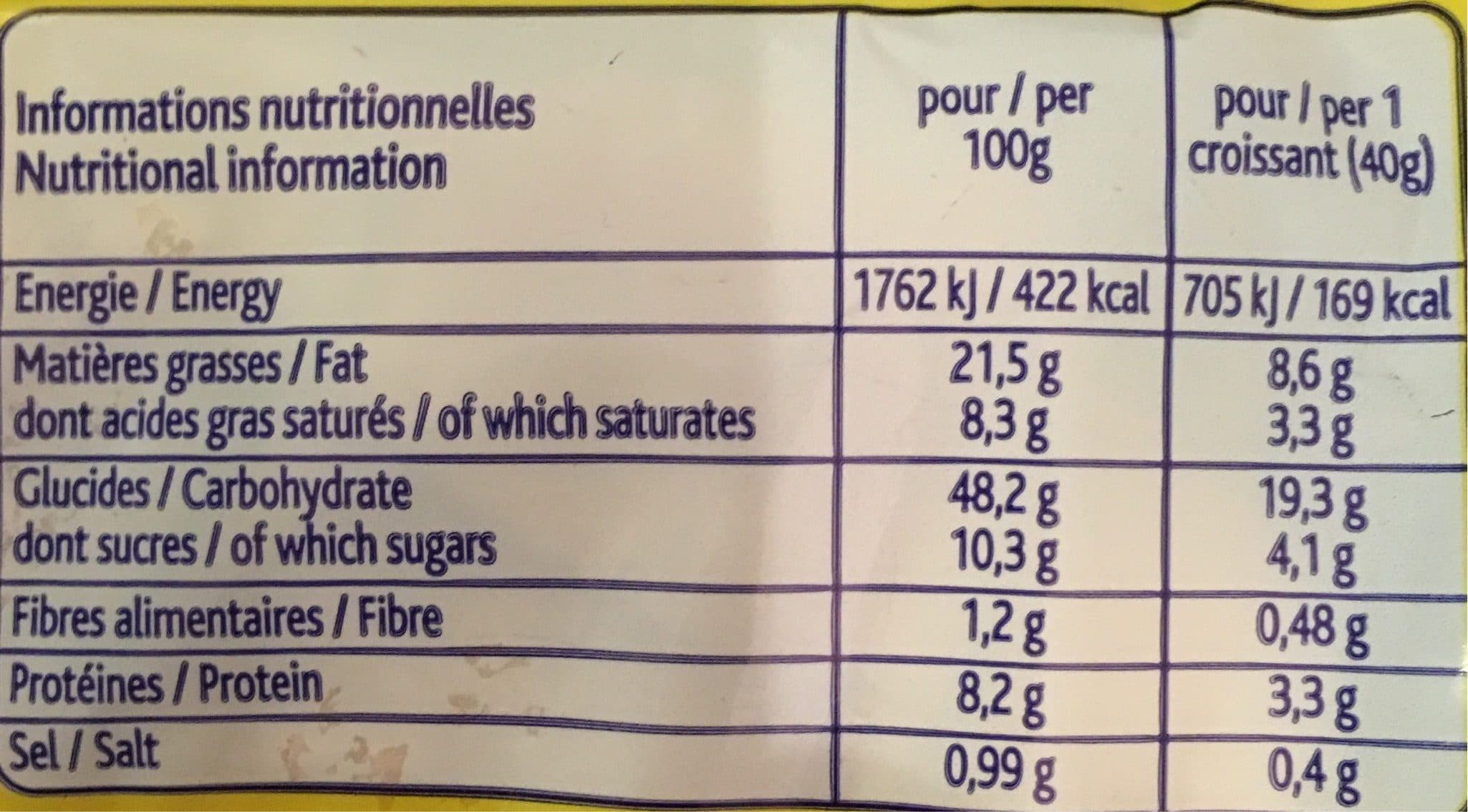 Pasquier Croissant x2 80 g packshot