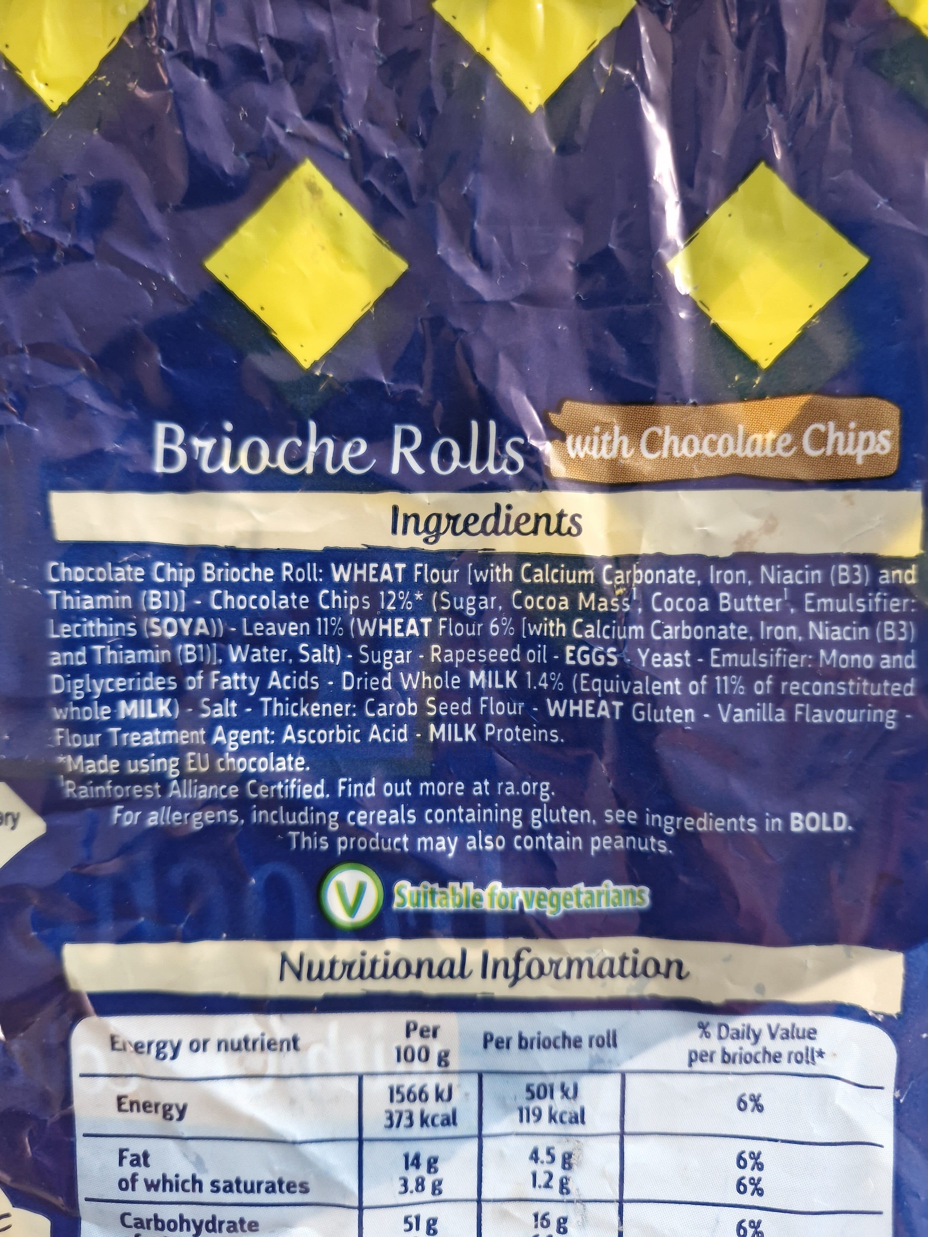 Brioche Pasquier Brioche Rolls Chocolate Chips x 8 packshot