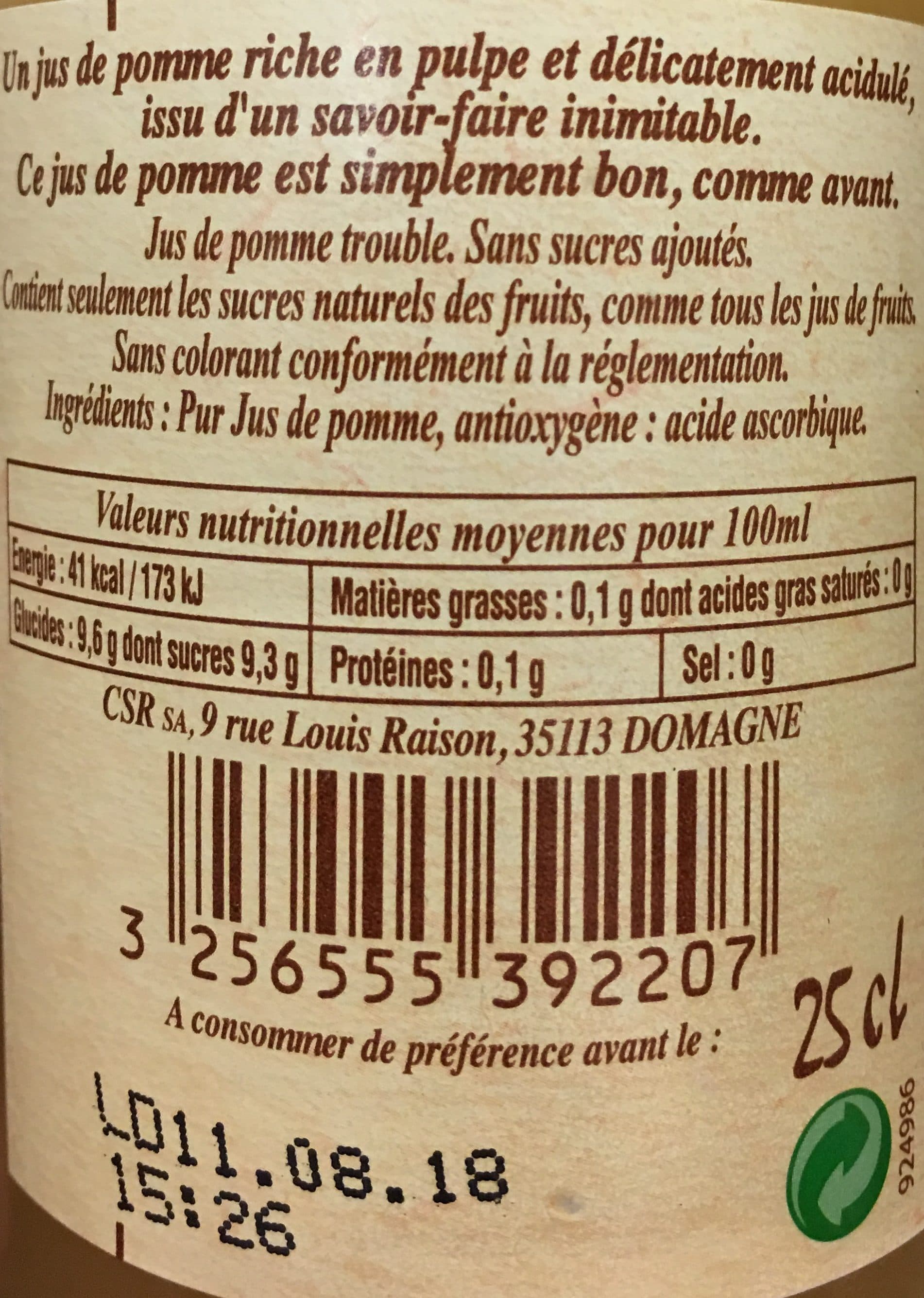 La passion du verger Jus de pomme packshot