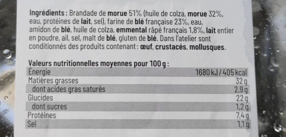 Coudène Coudene, Tartes a la brandade, la barquette de 2 packshot
