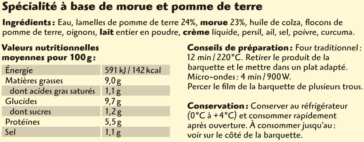 Coudène Brandade de morue parmentière Coudène packshot