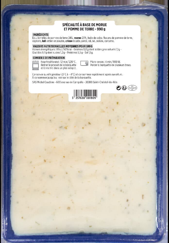 Coudène Brandade de morue parmentière Coudène packshot