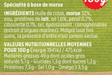 Coudène Brandade ail et fines herbes packshot