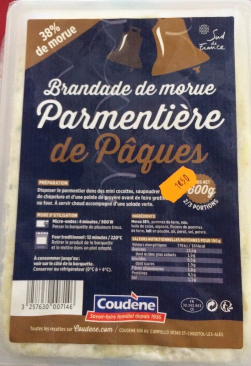 Open Food Facts Brandade de morue parmentiere packshot