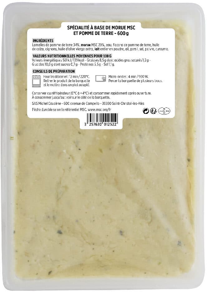 Coudène Brandade de morue parmentière Coudène packshot