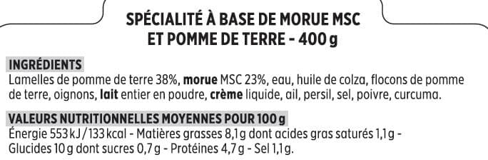 Coudène Parmentier de Brandade de Morue packshot