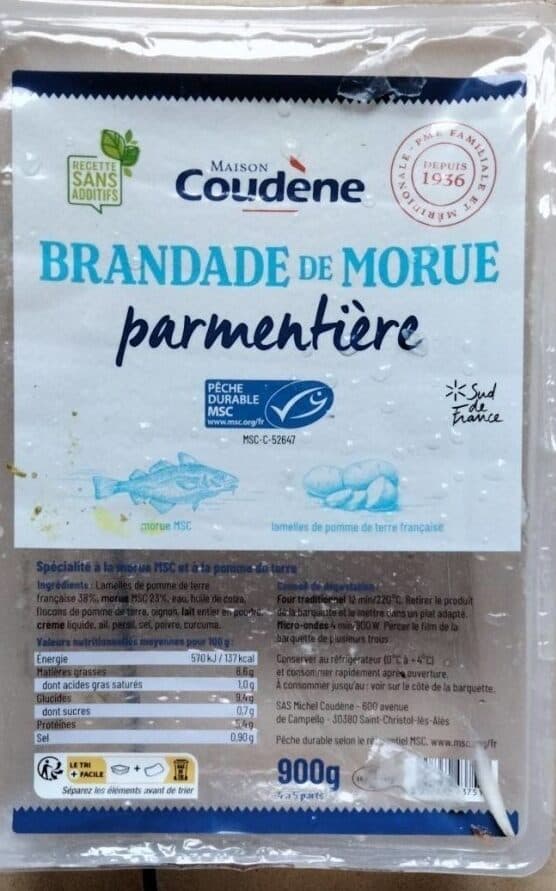 Coudène Brandade de morue parmentière packshot