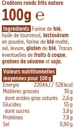 Coudène Croûtons ronds frits nature packshot