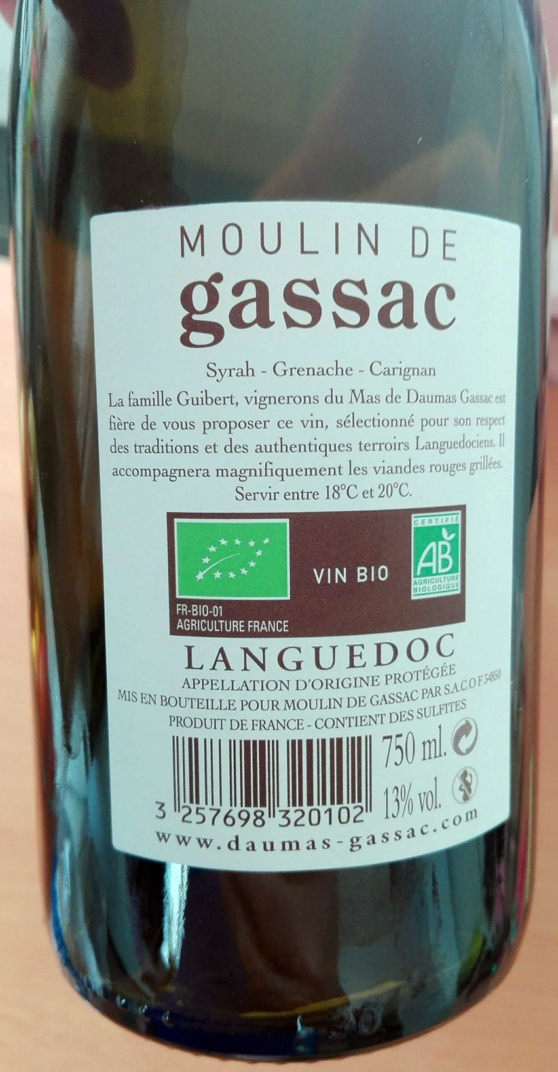 Daumas Gassac Moulin de Gassac packshot