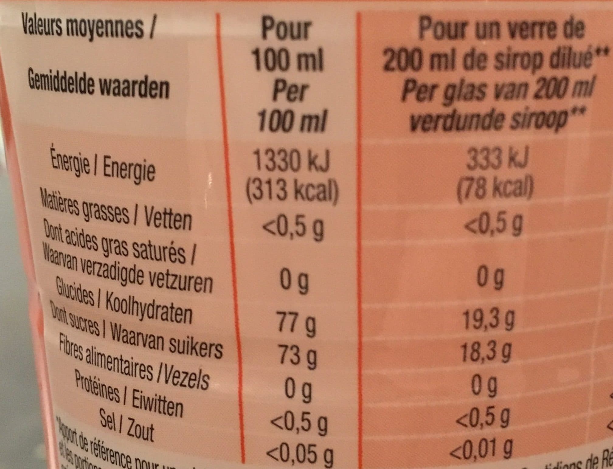 Cora Sirop d'orange packshot
