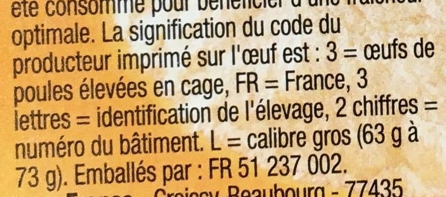 Cora Œufs frais gros packshot