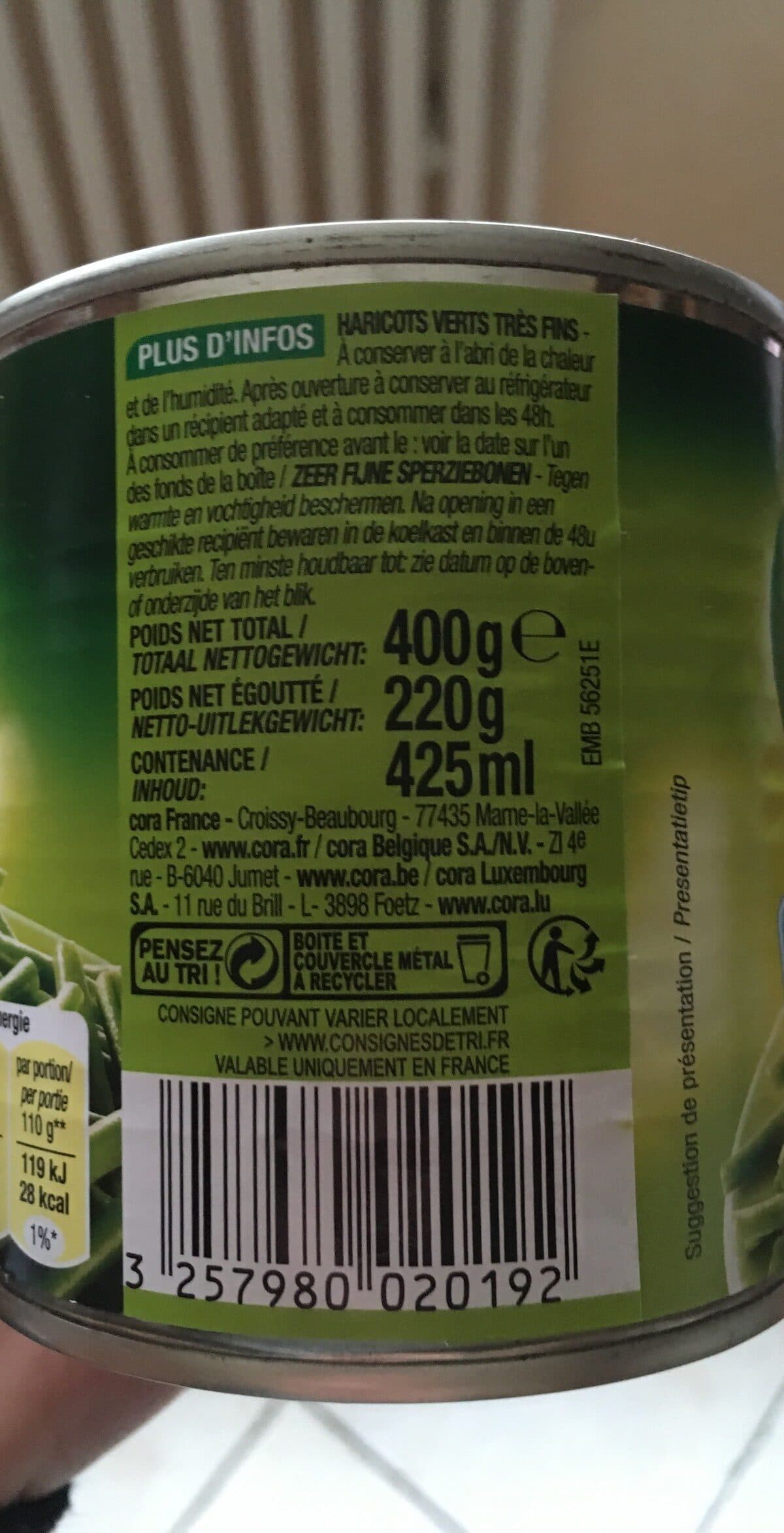 Cora Haricots verts packshot