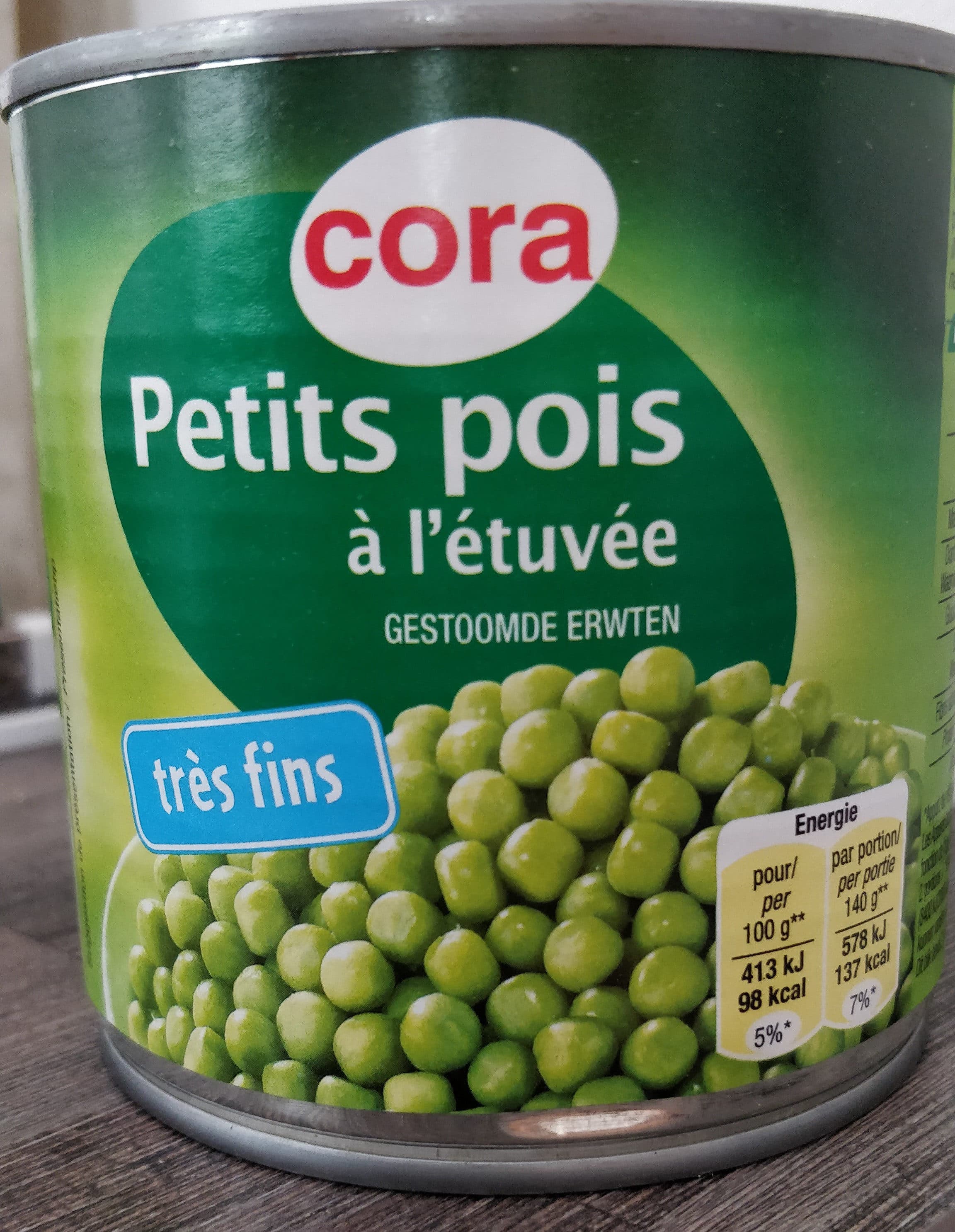 Cora Petits Pois Très Fins a l’étuvée packshot