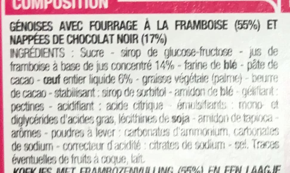 Cora Génoises fourrées Framboise packshot