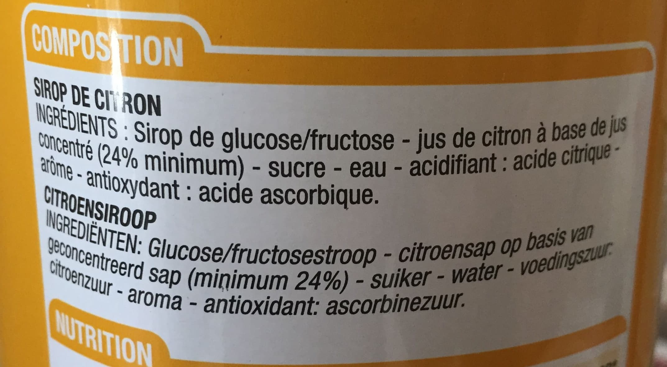 Cora Sirop de citron packshot