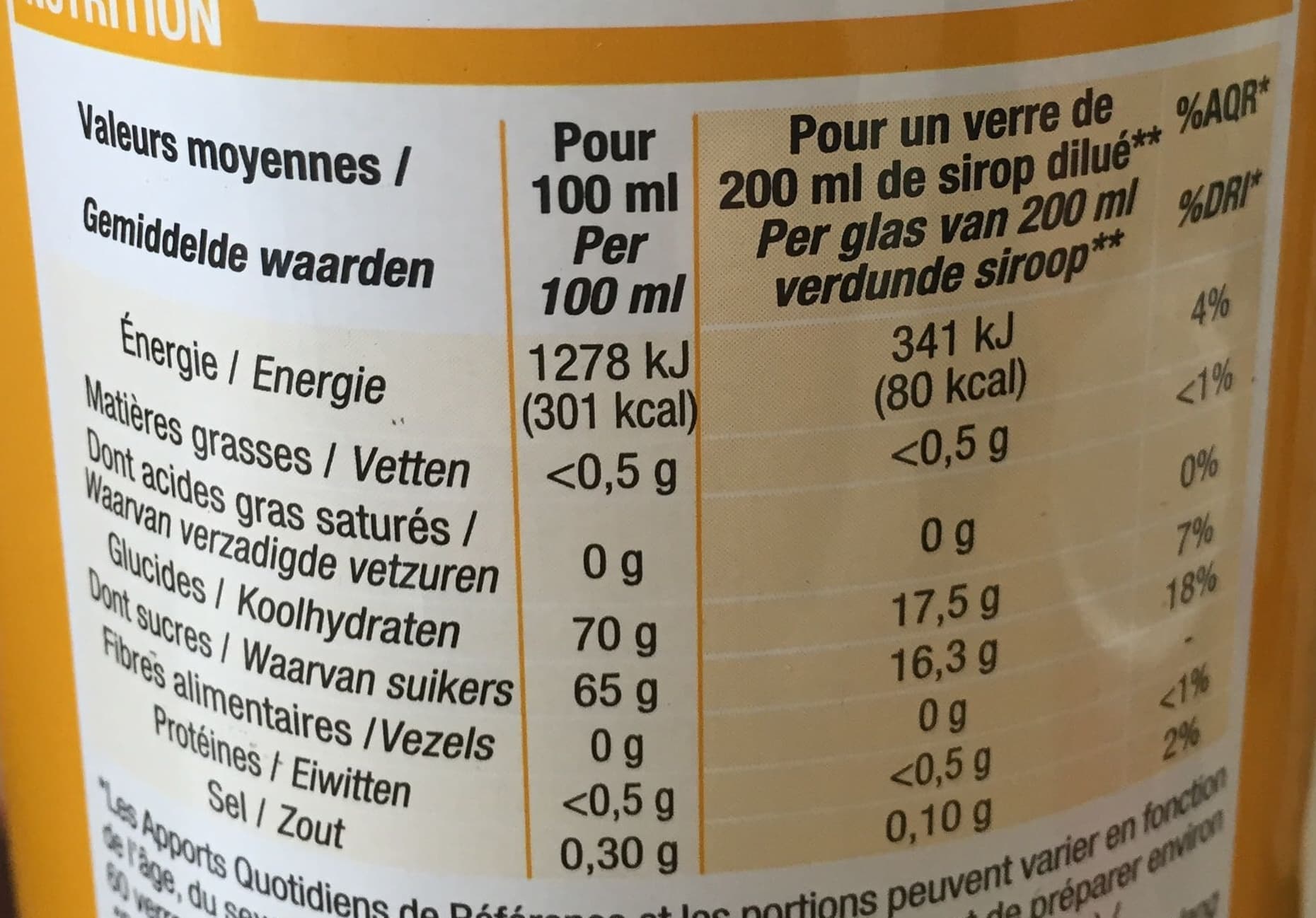 Cora Sirop de citron packshot