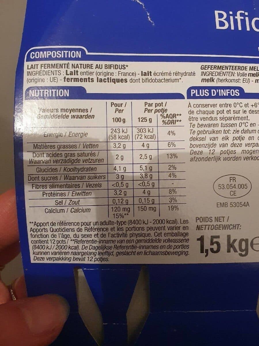 Cora Yaourt Nature Au Bifidus Actif packshot