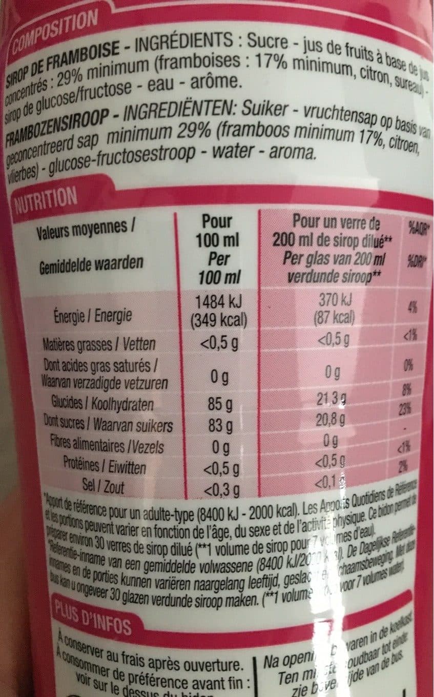 Cora Sirop de framboise packshot