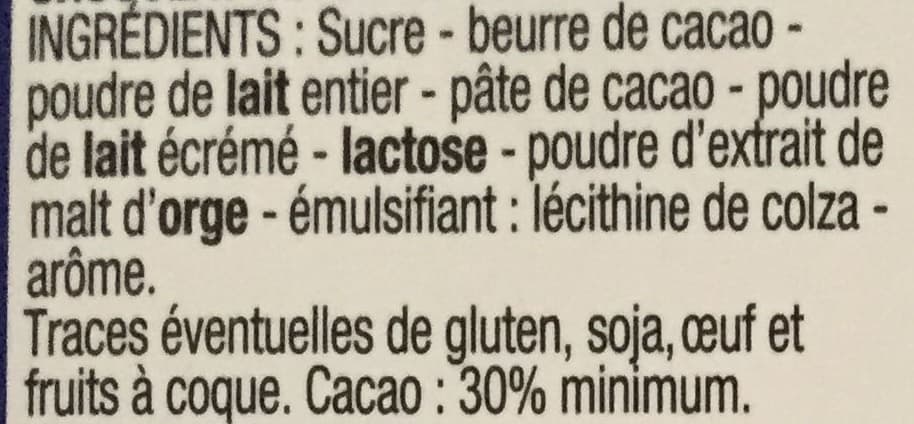 Cora Chocolat au lait packshot