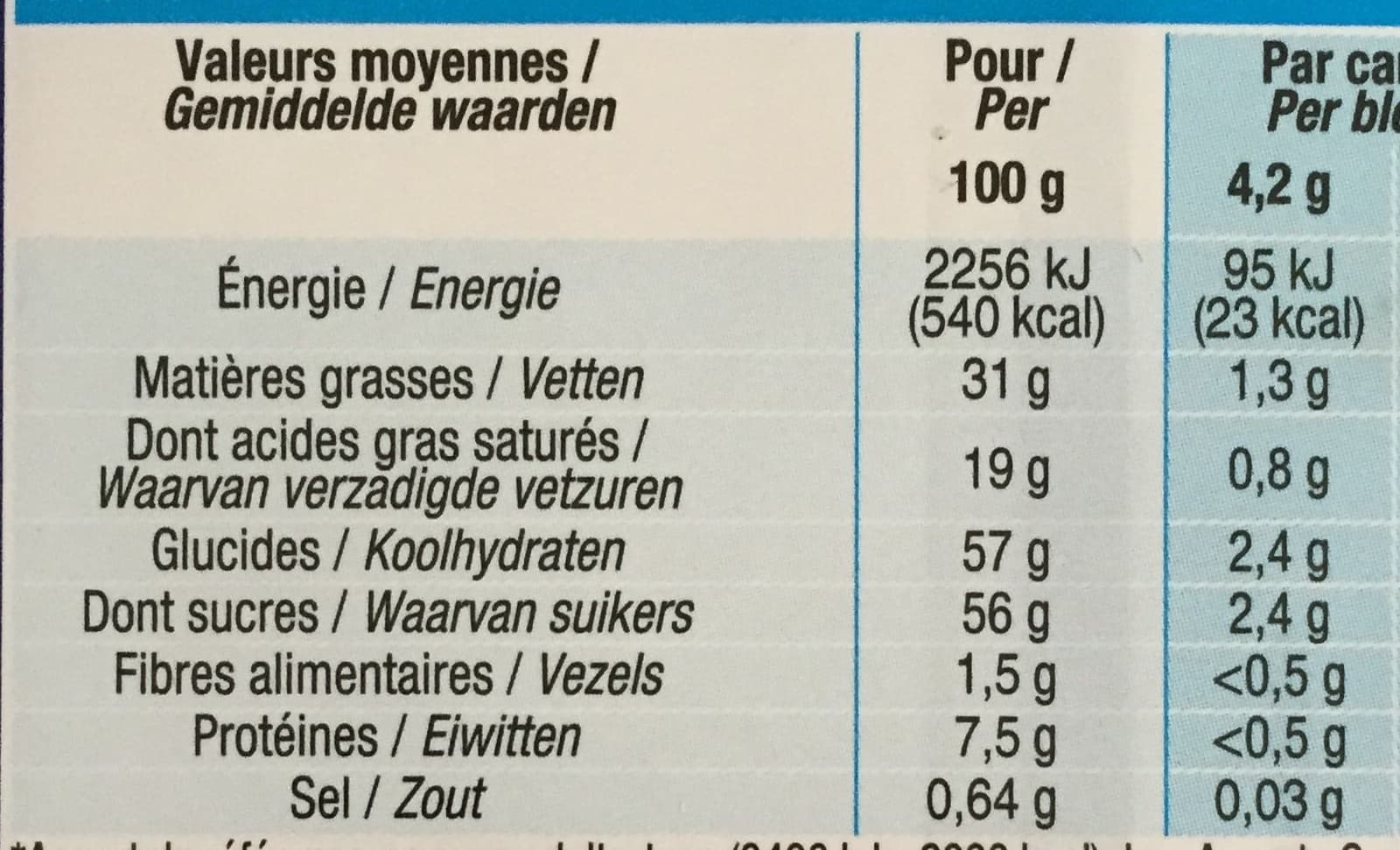 Cora Chocolat au lait packshot