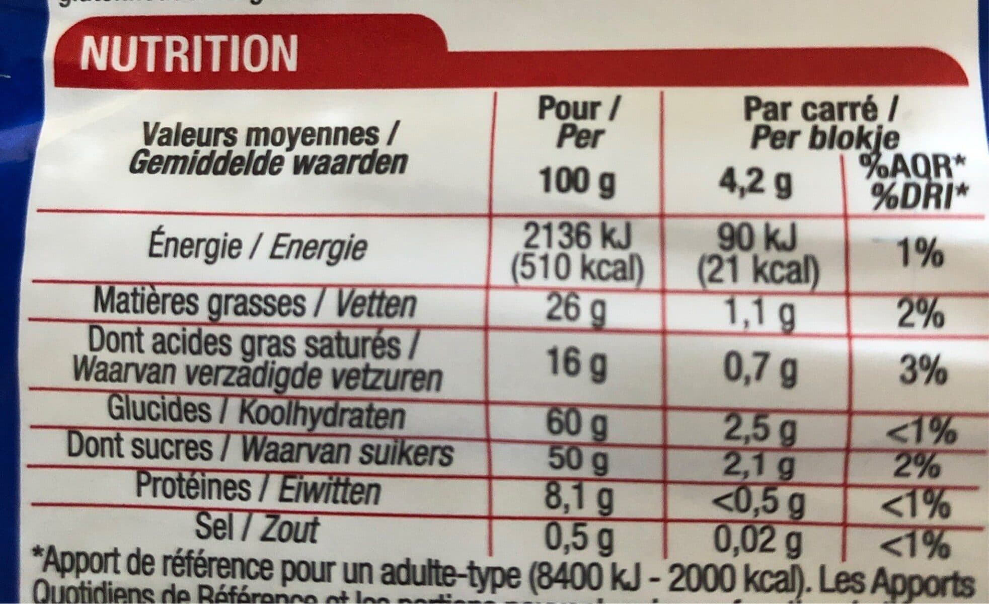 Cora Chocolat au lait packshot