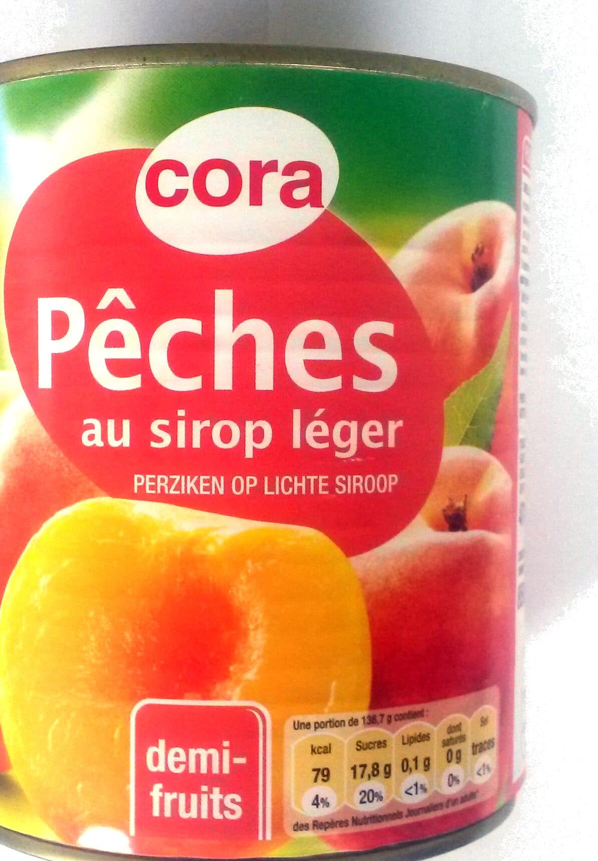 Cora Pêches au sirop léger packshot