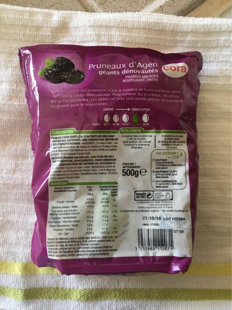 Cora Pruneaux d'Agen géants dénoyautés packshot