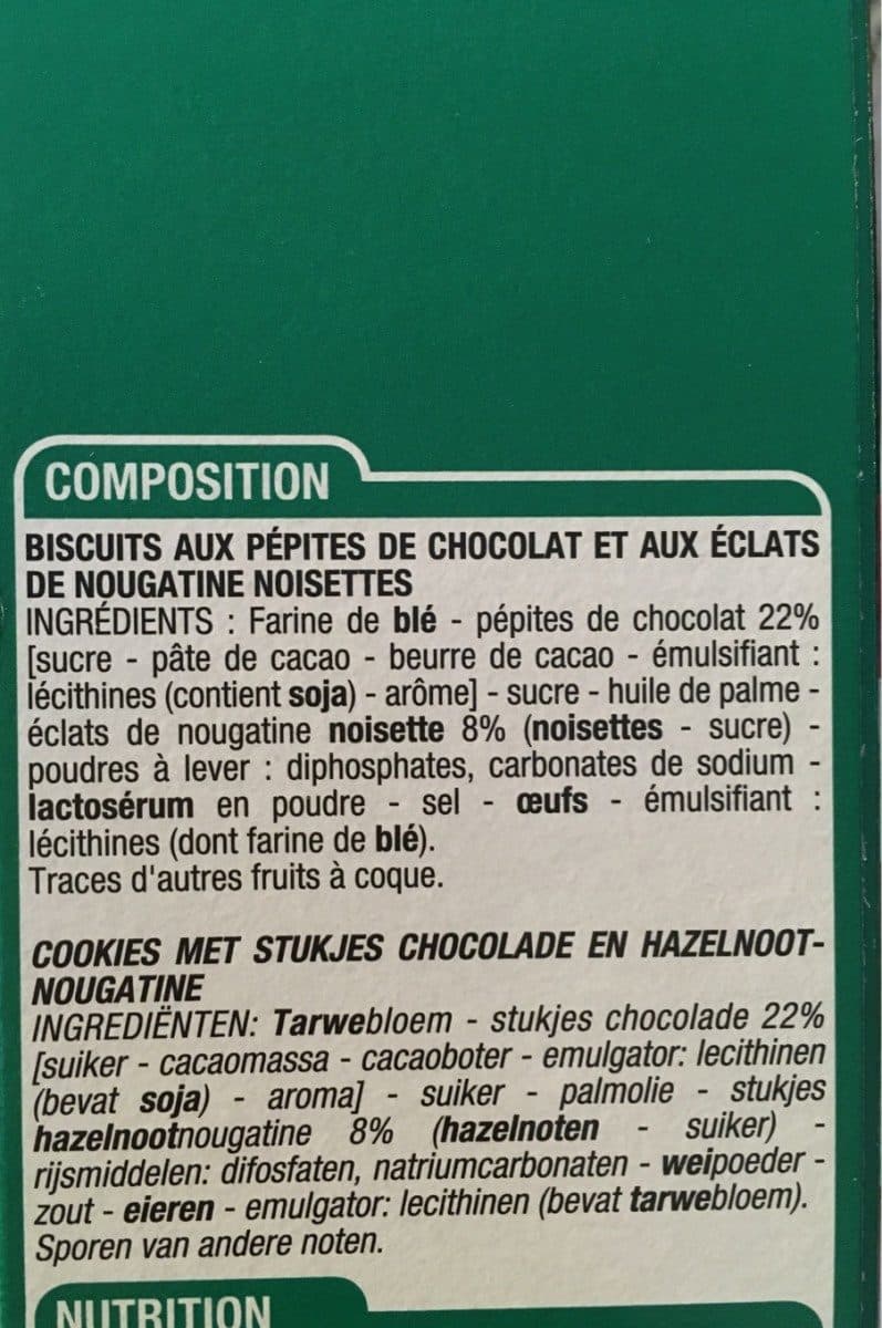 Cora Cookies pepites de chocolat nougatine packshot