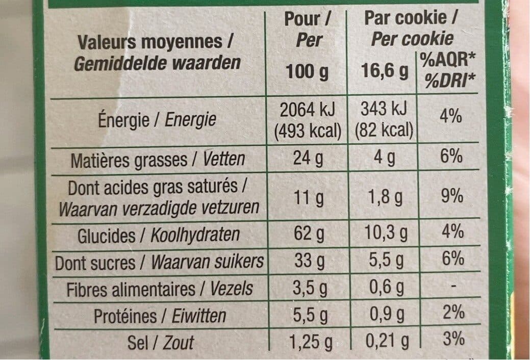 Cora Cookies pepites de chocolat nougatine packshot