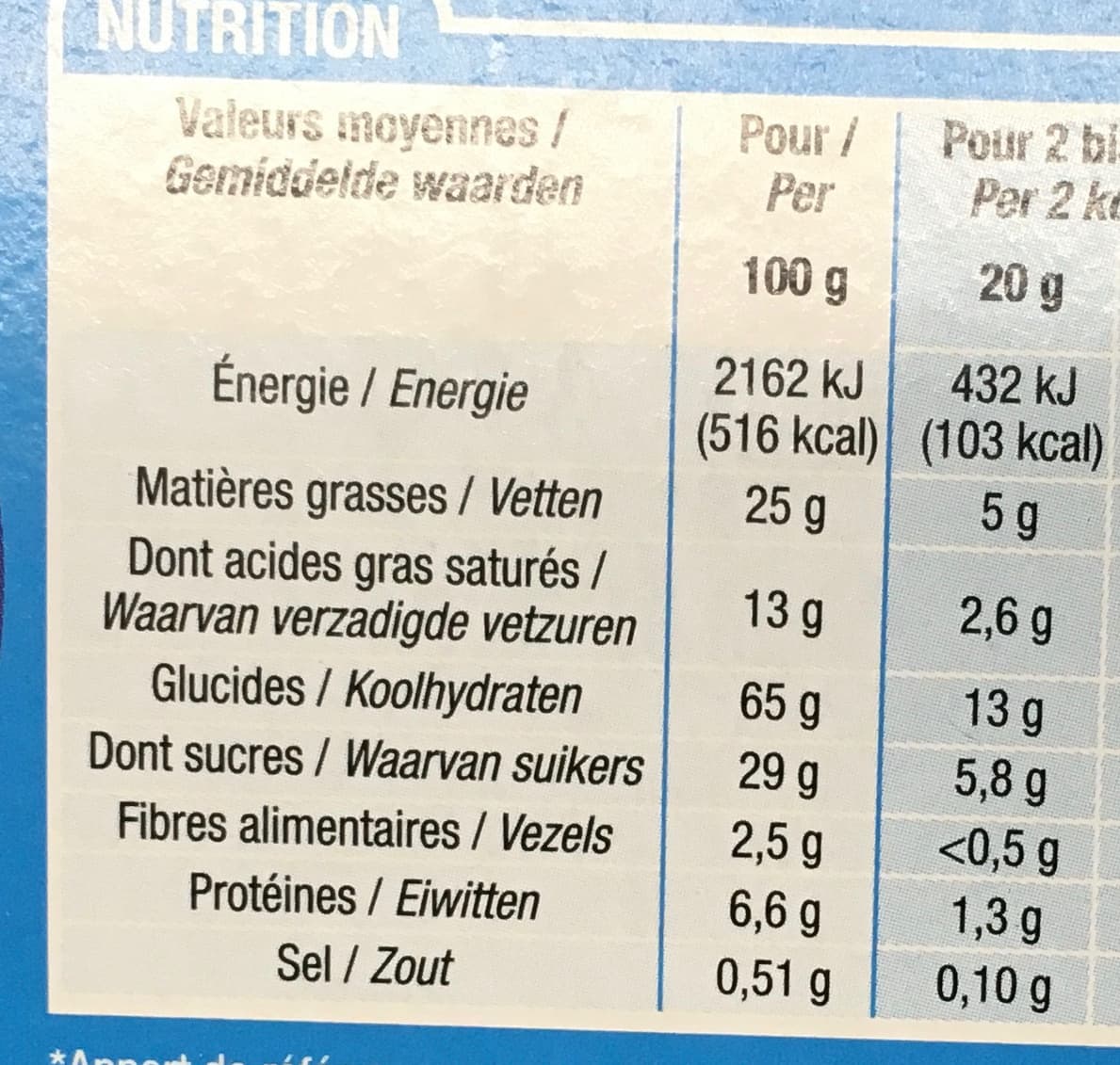 Cora Sablés napés Chocolat au lait packshot