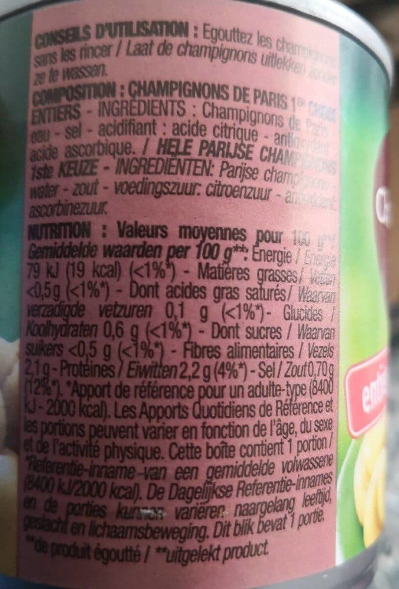 Cora Champignons de Paris 1er choix packshot