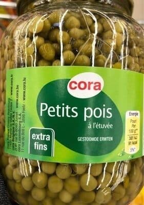 Cora Petits Pois Extra Fins, Bocal De 420 Grammes, Marque Cora packshot