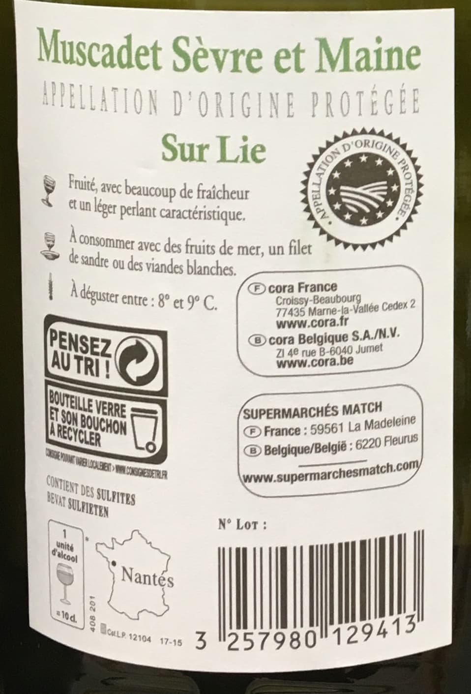 L'Âme du Terroir Muscadet Sèvre et Maine sur lie 2014 packshot