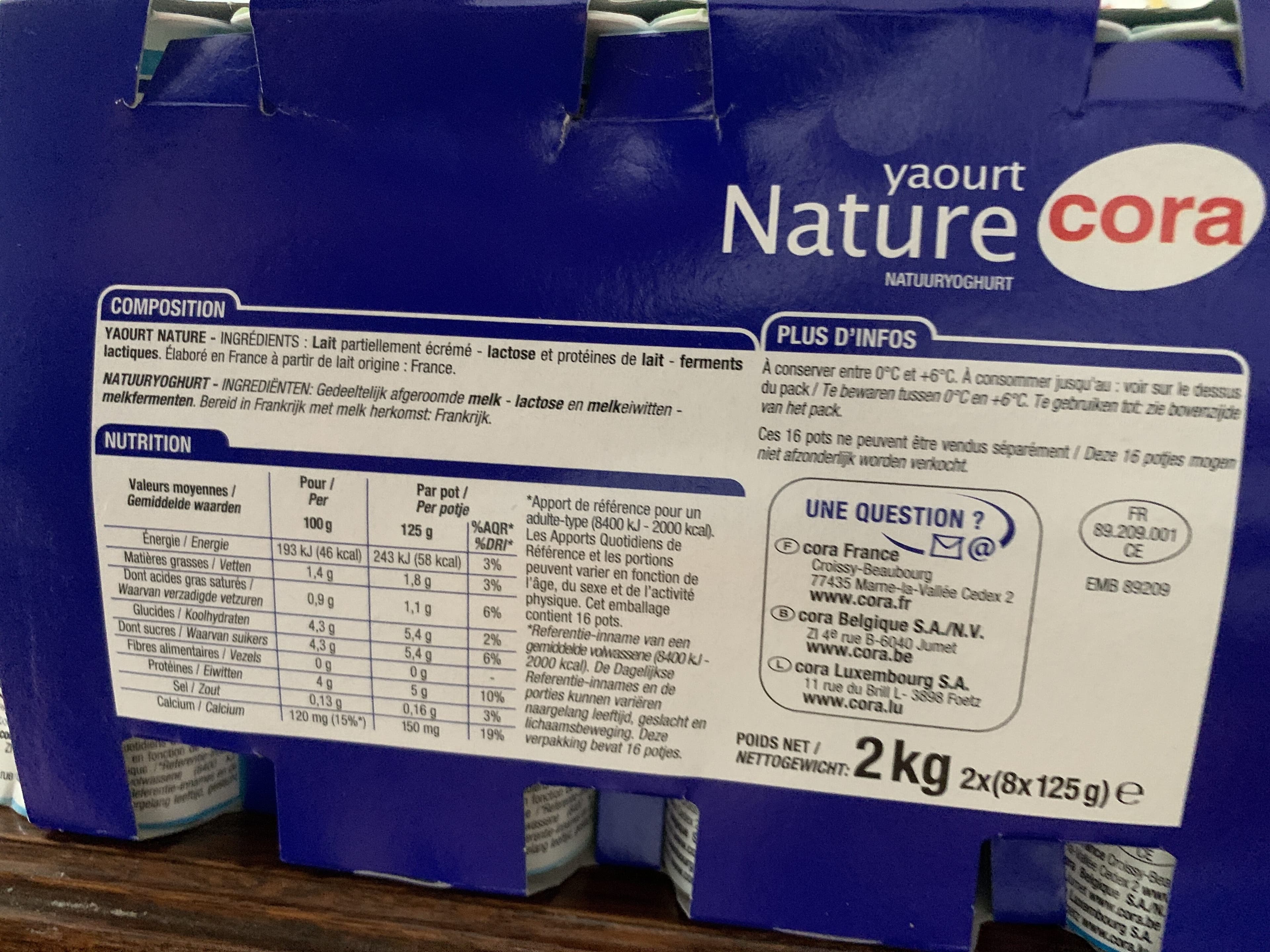 Cora Yaourts Natures packshot