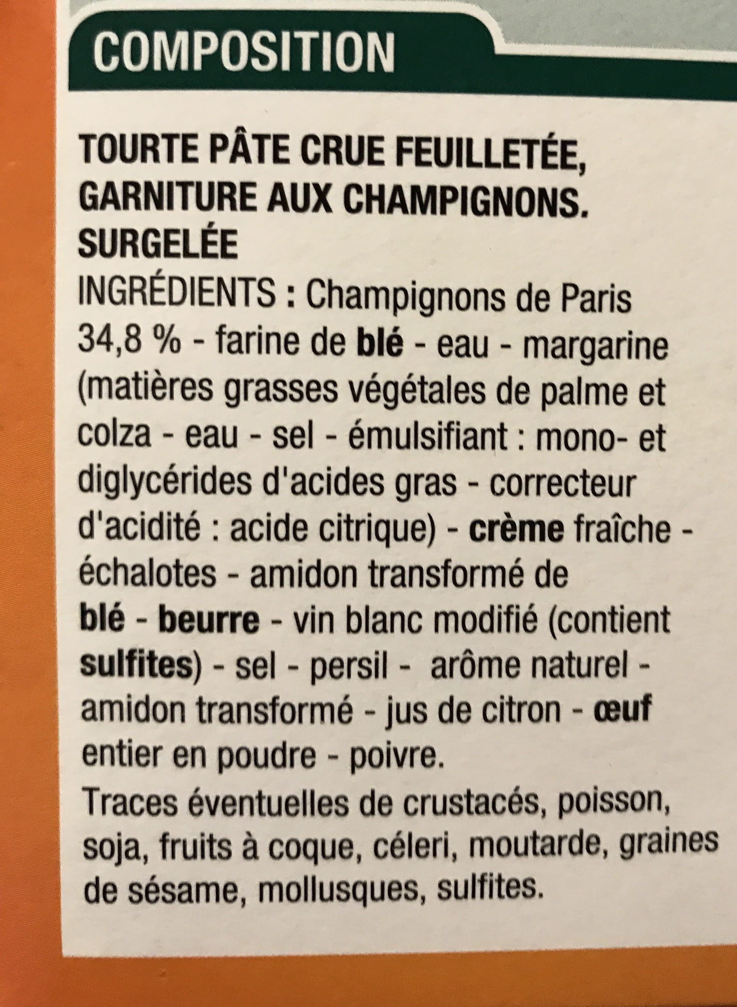 Cora Tourte Aux Champignons, 500 Grammes, Marque Cora packshot