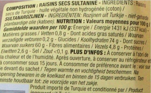 Cora Raisins Secs Sultanines packshot